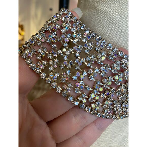 vintage style rhinestone choker statement necklace a b crystal cocktail new year - Picture 5 of 9